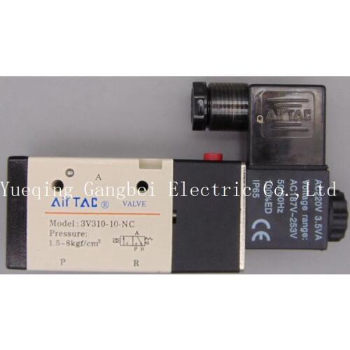 3V310-10 G3/8" 3Port 2Position Pneumatic Solenoid Valve Aluminum Alloy AC110V AC220V AC380V AC24V 24V DC 12V DC