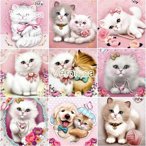 Full Square Round Diamond Painting Pet Cat 5D Diy Diamond Embroidery Cute Animals Handicrafts Mosaic Home Decor Kids Gift
