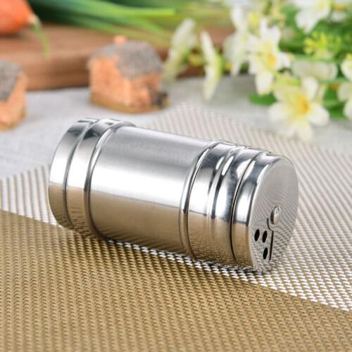 Rotatable Stainless Steel Salt Pepper Shaker Portable Home Travel Seasoning Shaker Cans For Kitchen BBQ 4X8cm