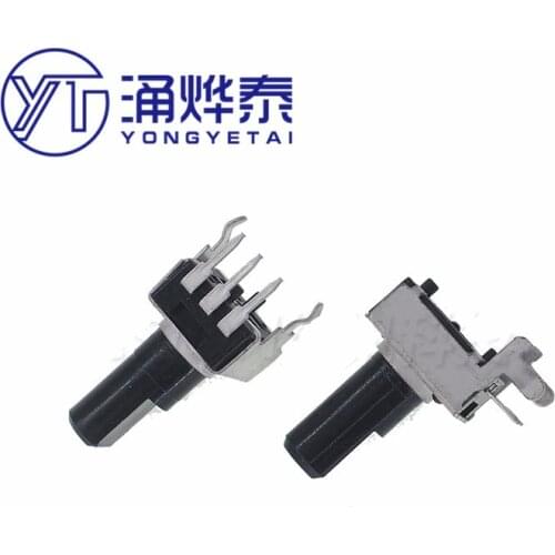 YYT 10PCS Half shaft RV09 Long handle Straight foot/Bent foot Horizontal B10K/50K Volume potentiometer WH09 type