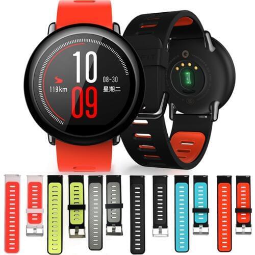 Colorful Soft Silicone Watch Band Strap for Xiaomi Huami Amazfit Pace Breathable Bracelet Replacement Wristbands 22mm band strap