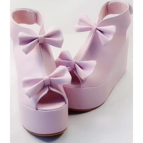 Angelic Imprint Pink 10cm High Heel 5cm High Platform Sandals Punk Rock High Heel Cosplay Ladies Platform Lolita Shoes