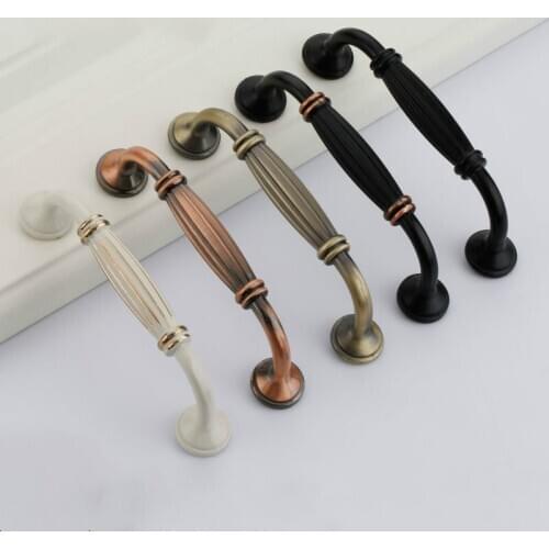 American Style Black Kitchen Wine Cabinet Door Handle Ivory Green Bronze Wardrobe Drawer Knob Single Hole Furniture Hardware