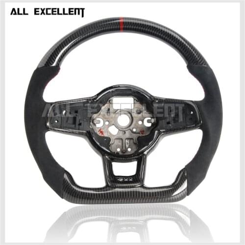 For VW Golf carbon fiber steering wheel For MK7/MK7.5 GTI/R with Alcantara with/without carbon fiber tirm