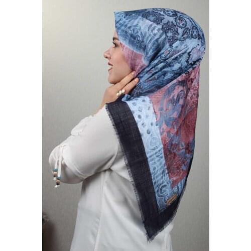 JAWEL PATTERNED LINEN FLAMLI SCARF-DESEN-37-RENK-07