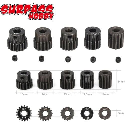 Pinion Gear,SURPASSHOBBY 32DP 5mm 13T-17T/17T-21T Pinion Motor Gear For 1/10 1/8 RC Buggy Car Monster Truck Toys DIY Part