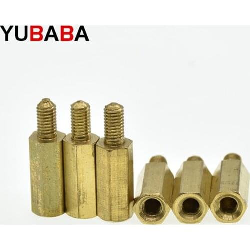 20PCS/LOT M3 Male Hexagonal Brass PCB Standoffs Spacers Screw M3*(5/6/8/10/12/15//18/20)+6mm M3 Hex Screws