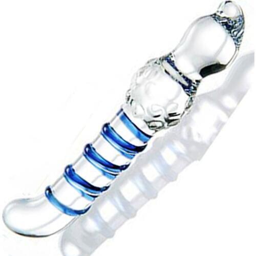 Glass anal plug beads rough ball dildo crystal butt plug Due Dong wand sex toys masturbation adult products anus stopper woman