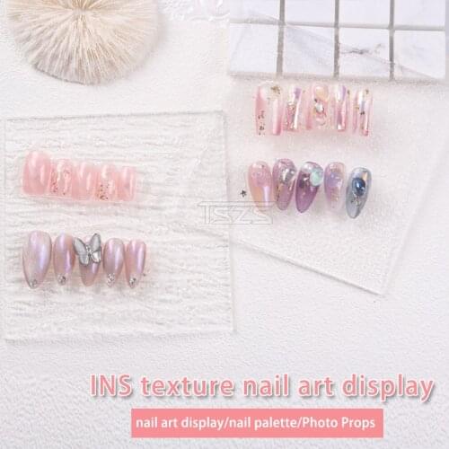 TSZS 1Pcs/lot square Plastic False Nail Art Plate Tips Practice Display Showing Stand Board Palette nail art Tool