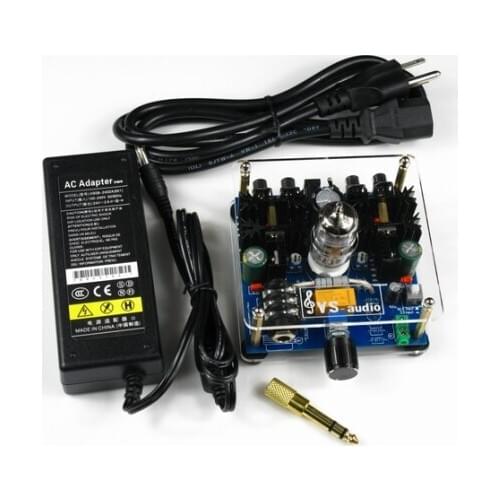 Improved 6N11 Tube Class A Headphone Amplifier Output Mute Protection With power supply