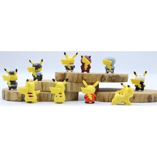 10PCS/Set Japan Cartoon Pokemon Action Figure Mini Toys Dolls 4CM Pikachu Action Figure Model Children Gifts Birthday Gifts