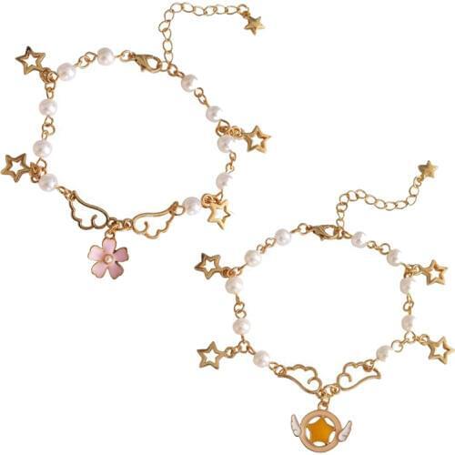 Dongsheng Moon bracelet Cardcaptor Sakura Magic Wand Cuff Wings Star Flower Bracelets & Bangles for Women Girl-25