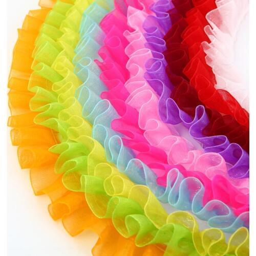 1M Flower Lace Fabric 2019 High Quality Lace Fabrics Purple Yellow Black White Bridal Lace Ribbon Trim dentelle ruban koronki L8