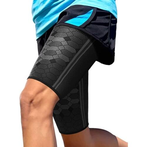 1 PCS Thigh Sleeves Brace Knitted Compression Leg Sleeve Legwarmer Fitness Running Pressurized Guard Muscle Strain Protector