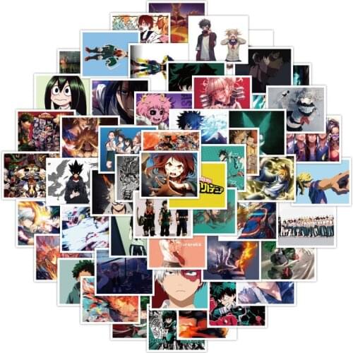 10/50PCS Japanese Anime My Hero Academy Sticker Suitcase Motorcycle Bike Trolley Case Notebook Waterproof Sticker Waterproof Toy