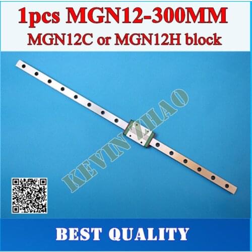 12mm Linear Guide MGN12 L= 300mm linear rail way + MGN12C or MGN12H Long linear carriage for CNC X Y Z Axis