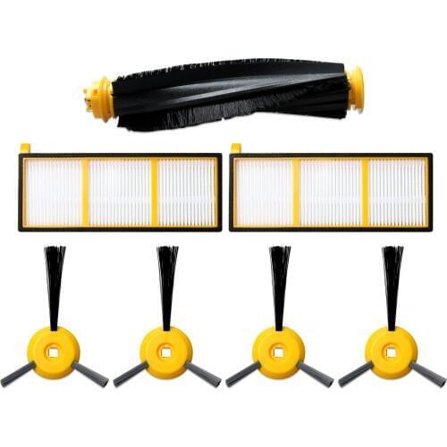 2pcs Filters+4pcs Side Brushes+1pcs Main Brush for Shark ION ROBOT Vacuum Cleaner RV700 RV720 RV750 RV750C RV755 Accessories Kit