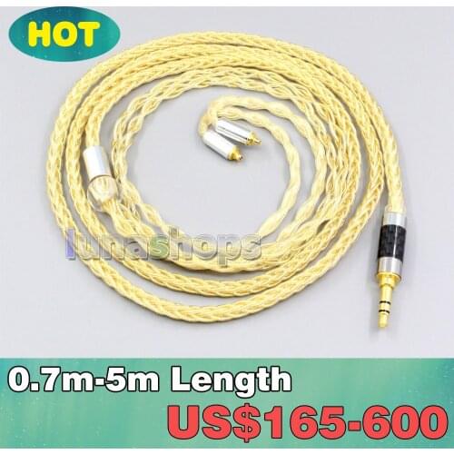 3.5mm 2.5mm 8 Cores 99.99% Pure Silver + Gold Plated Earphone Cable For Shure se535 se846 Se425 Se315 Se215 MMCX LN006479
