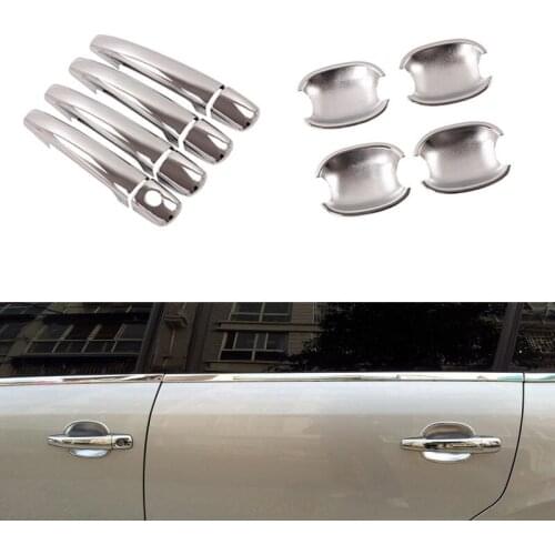 ABS Car Styling Chrome Side Door Handle Cover Trim & Door Bowl Cover for Peugeot 3008 2010 2011-2016 Car Styling