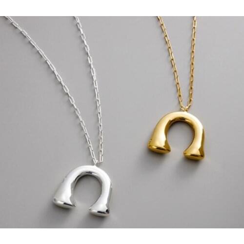 Brass With 18K Gold Long Chain U Necklace Women Jewelry Runway T Show Party Top Rare Boho Japan Souch Korea Fashion