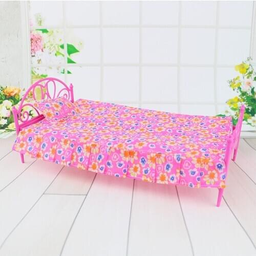 Household berth diy gift box Doll Suit Small Sweet Home Household Berth Diy Gift Box Every Toy Big Bed With A Pillow 2020