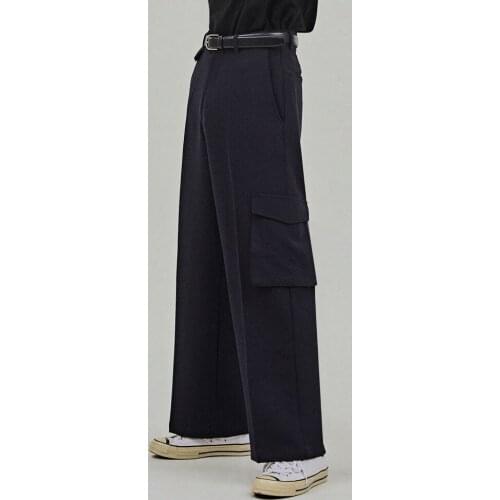 Japanese wide leg overalls mens Hong Kong style summer Korean loose trend versatile straight tube vertical casual pants big siz