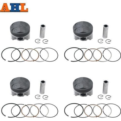 4 Sets Motorcycle STD ~ +100 Bore Size 56mm ~ 57mm Piston Kit & Rings For YAMAHA FZR400RR SP 3TJ FZ400 4YR FZR400 RR FZR FZ 400