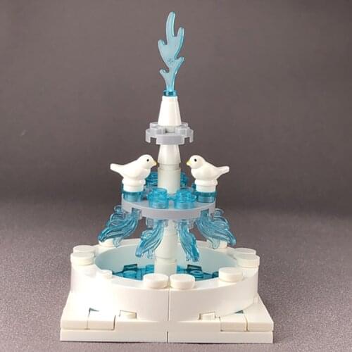 Creator City Fountain White Matching White Dove Building Blocks Educational Toys Birthday Gift Compatible Accessory Cities Model