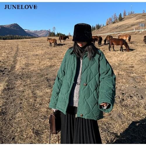 Short Style Parkas Womens Thicken Solid Turn-down Collar Zipper Loose Coats Korean Stylish All-match Casual Design Chic Harajuku