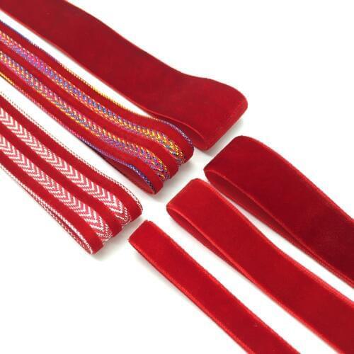 Red Velvet Ribbon Wedding Party Decoration Handmade Ribbon Gift Wrapping Hair Bowknot DIY Christmas Ribbon