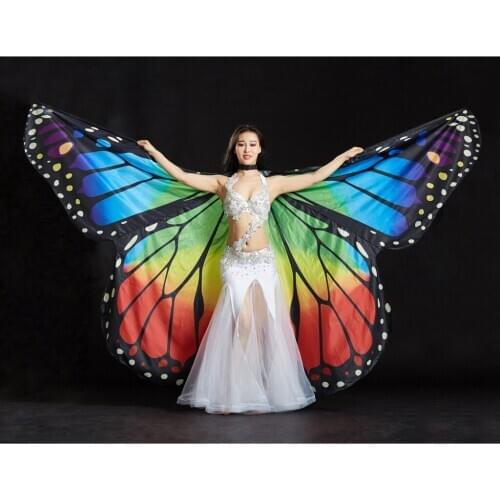 Colorful Butterfly Wings Belly Dance Costume Isis Wing Dance Accessories