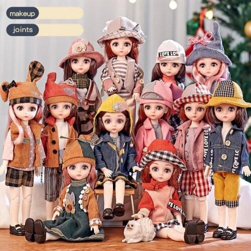 New 30cm BJD 1/6 Jointed Dolls Full Set with Fashion Clothes Soft Wig Head File Body for Girl Toy Gift 12 Constellation Series