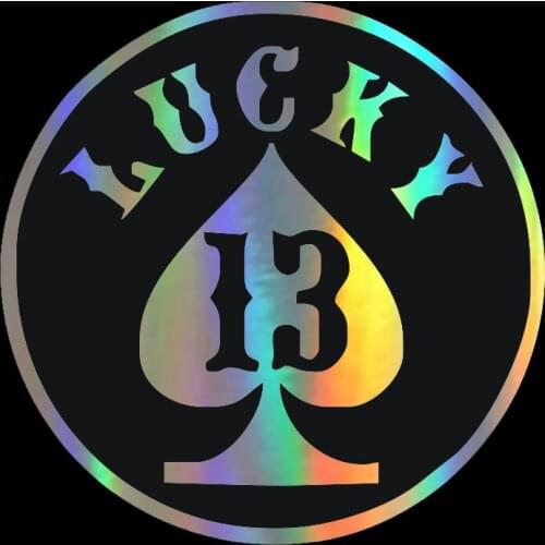 Hot Personality LUCKY NUMBER 13 Car Sticker Windshield Bumper Motorcycle Helmet Decal KK Vinyl Cover Scratches Waterproof PVC