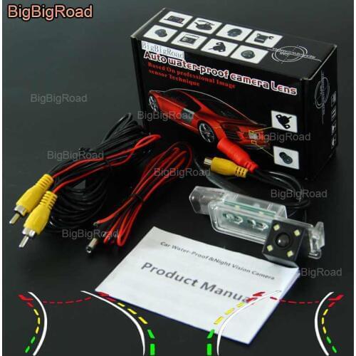 BigBigRoad Car Intelligent Dynamic Track Rear View Camera Night Vision For Volkswagen Lamando Scirocco passat cc Golf 7