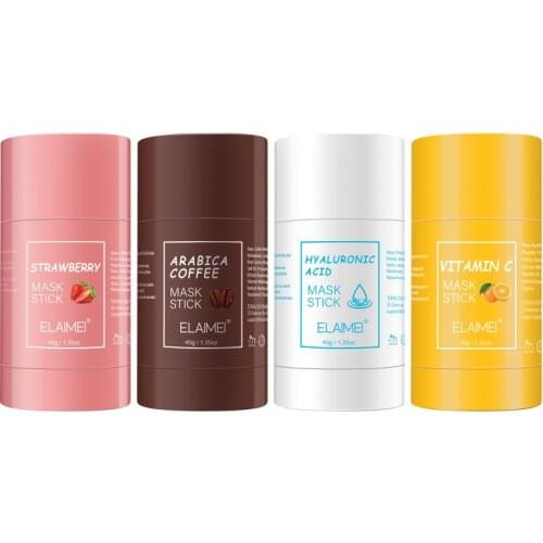 Hyaluronic Acid Vitamin C Solid Cleansing Mask Face Clay Stick Mask Remove Blackhead Shrink Pores Moisturizing Skin Care TSLM1