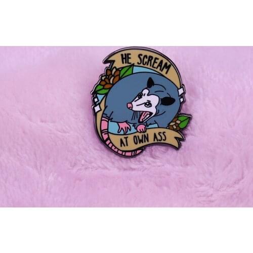 Scream Opossum Pin Cute Pastel Flowers This Trash Possum is the perfect representation of how we feel about ourselves sometimes