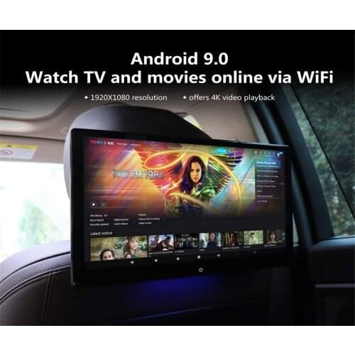13.3" Car Headrest Monitor Android 9.0 With WiFi TV Monitor Touch Screen Bluetooth/USB/SD/HDMI/FM/Mirror LInk Movie Video Player