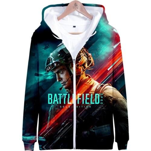 Battlefield 2042 3D print autumn winter Holiday passionate style Men/Women Streetwear Style Zip HIP HOP hooded