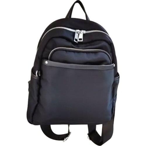 Mens and Womens Backpack Simple New Nylon Schoolbag Personalized Large Capacity Travel Bag Large and Small Couple Bag