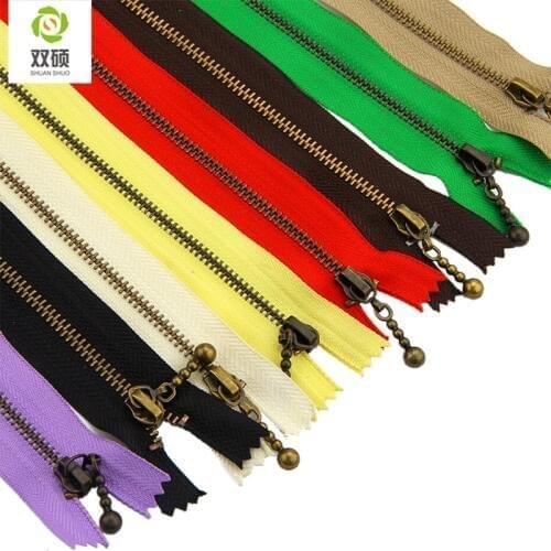 12cm 15cm Length water droplets shape copper zipper metal zipper for Sewing DIY handbag bag and Craft 2pcs/bag