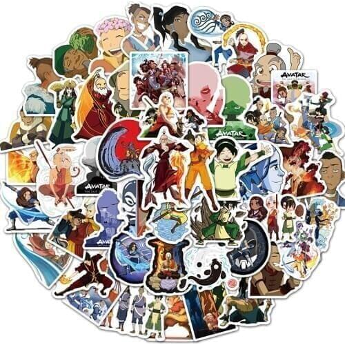 50PCS New Avatar: The Last Airbender Cartoon Stickers DIY Travel Skateboard Suitcase Guitar Luggage Laptop Cool Graffiti Sticker