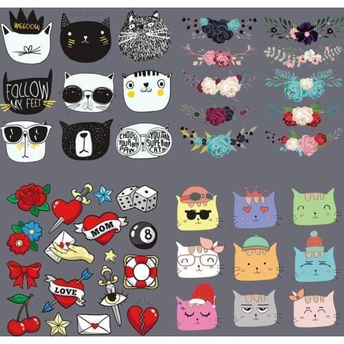 Animal for Clothing Love Lip Eye Butterfly Patches Heat Transfer Iron Stickers Appliques DIY Accessory A-level Washable Sticker