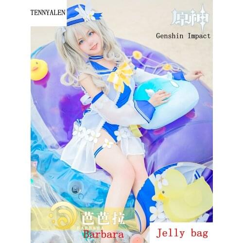 2021 new game Genshin Impact anime Barbara cosplay costume swimsuit summer firework cute female full set of clothes
