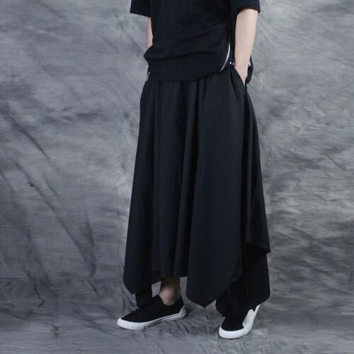 2020 Mens Clothing Bigbang Hair Stylist Stage Loose Fashion Alternative Irregular Trumpet Skirt Pants Singer Costumes