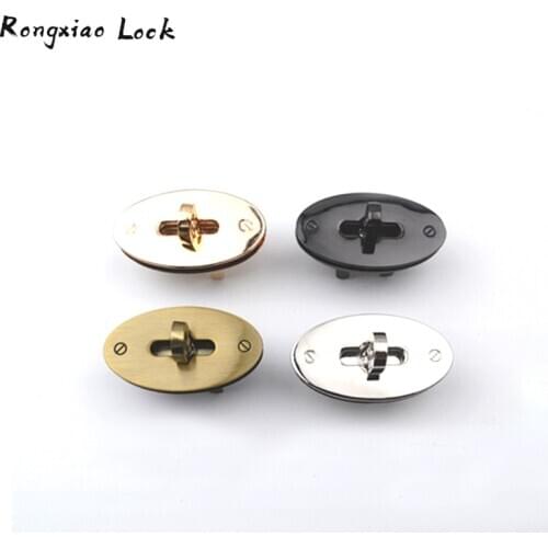 Oval hardware accessories 4 colors Metal Clasp Turn Lock Twist Lock DIY Handbag Bag Purse Hardware Closure Bag Parts Accessories