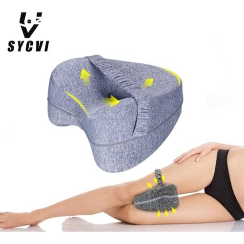 Body Memory Cotton Leg Pillow Home Foam Pillow Sleeping Orthopedic Sciatica Back Hip Joint for Pain Relief Thigh Leg Pad Cushion