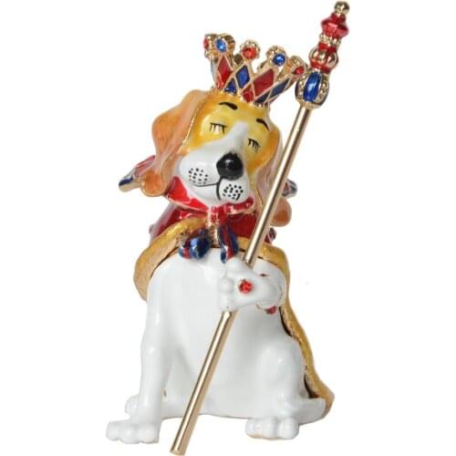 Prince Dog with Crown Trinket Box Keepsake Box Jewelry Container Ring Holder Pet Lover Gifts