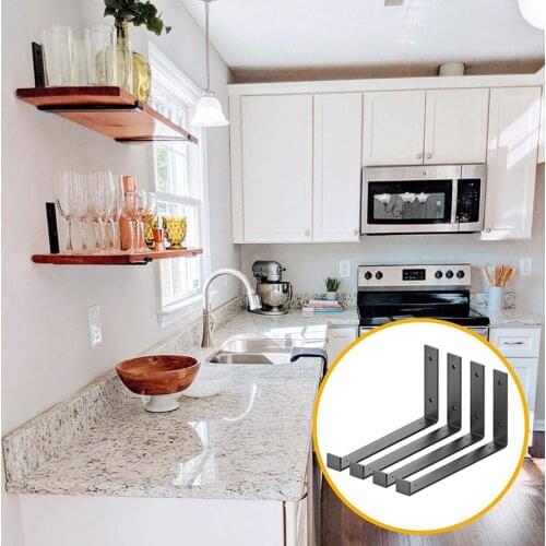 Silver iron pipe rack 25*14cm 4 industrial shelf bracket metal wall shelf bracket-floating bracket home decoration