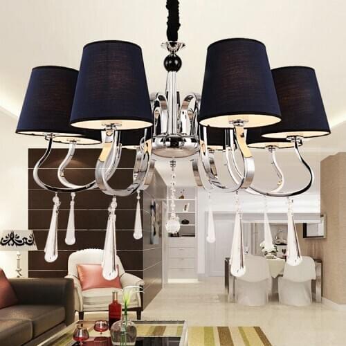 Modern minimalist LED pendant light Country Painting Feature for Crystal Metal Living Room Bedroom Dining Room