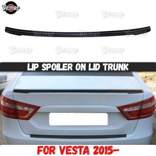 Lip spoiler for Lada Vesta 2015- on lid trunk ABS plastic trim accessories aerodynamic saber wing sport pad car styling tuning